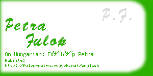 petra fulop business card